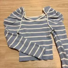 フーズフーチコ　配色ホルターパワショルニット