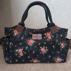 Cath Kidston キャスキッドソン 花柄 トートバッグ 黒