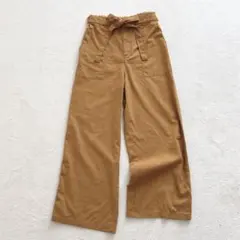 シーズンリーズン　しまむら　リネン混ベイカーパンツ　ワイド　ハイウエスト　M