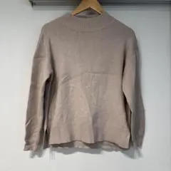 ~11/28ベージュ M ニットセーター ハイネック globalwork