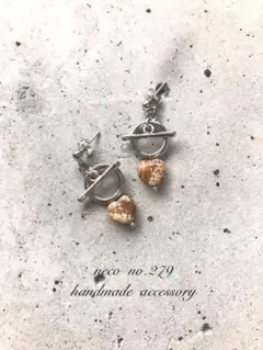 no.279  大人可愛いピアス　シェル　ハンドメイド　個性的  天然石ピアス