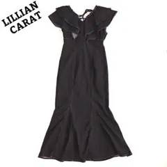 23年製 リリアンカラット フリルデニムワンピース 2 黒 マーメイドワンピース