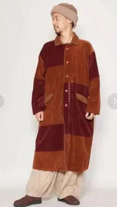 アミナ コーデュロイ パッチワークコート