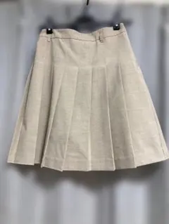 ベージュ プリーツミニスカート