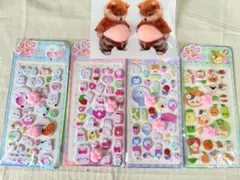 肉球シール4枚、柴犬おなかシール2匹セット｜ぷにぷに　もちもち