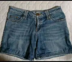 ライトブルー ショートパンツ ボタン付き　デニム パンツ　デニム 　夏　y2k