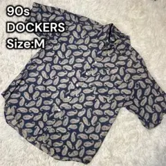 【雰囲気抜群】　90s DOCKERS 総柄 半袖 オープンカラーシャツ　夏