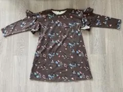 green label relaxing ワンピース　ブラウン×花柄　135㎝