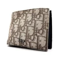 ディオール 二つ折り財布 オブリーク トロッター キャンバス ジャガード ロゴ