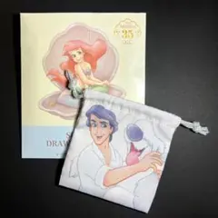 リトル・マーメイド35周年　ミニ巾着ポーチ　エリック王子＆マックス