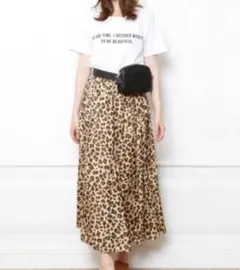 フレアスカート　レオパード