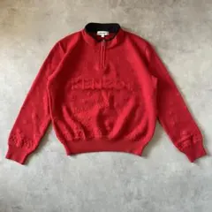 【希少】KENZO ケンゾー セーター ハーフジップ ロゴ ビンテージ AS25
