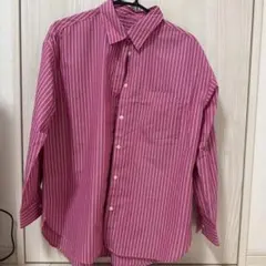 GU ピンクストライプシャツ