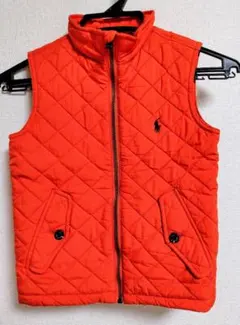 ポロ　ラルフローレン オレンジ キルティングベスト　110サイズ 4/4T