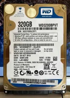 WD3200BPVT 320GB 内蔵型HDD 282時間