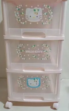 最終値下美品Hello kitty 3段収納ボックス 2001 レア 野いちご - メルカリ