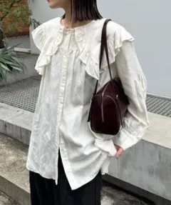 mystic 襟フリルブラウス