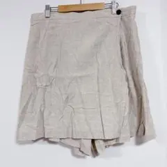 ローレンアレクサンドラ キュロット XL ベージュ リネン混 大きいサイズ