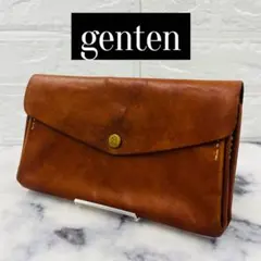 【genten】ゲンテン 長財布 ポーチ シャドーオイル レザー ダブルフラップ