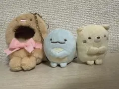 すみっコぐらし　とんかつ着せ替えキーホルダー　手乗りぬいぐるみ　とかげとねこ