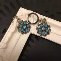 ターコイズ ブルー　ネックレス & イヤリング 2点セット