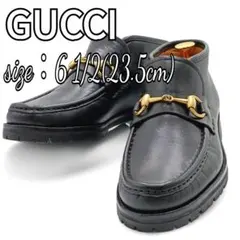 【美品】グッチ ホースビット レザー チャッカーブーツ ショートブーツ 6.5