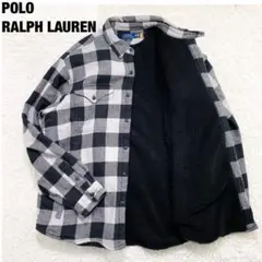 極美品 現行 ポロラルフローレン 裏ボア バッファローチェック シャツジャケット