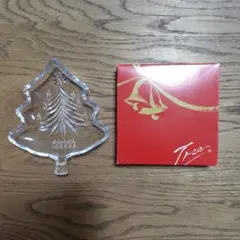 曽我ガラス　クリスマスツリー型　ガラス皿　ガラスプレート　SOGAガラス