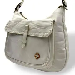 モット motto ショルダーバッグ 斜め掛け レザー ホワイト系 クローバー