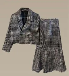 Heather ツイードセットアップ ジャケット マーメイドスカート チェック