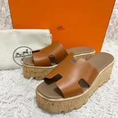極美品 HERMES サンダル エズ 厚底 ブラウン コルク 38 極美品 HERMES サンダル エズ 厚底 ブラウン コルク 38 楽天市場