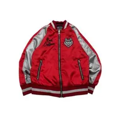 キッズ スカジャン リバーシブル 黒 赤 140