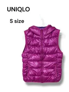 UNIQLO ユニクロ ダウンベスト フード付Sサイズ ピンク系 軽量ポケット