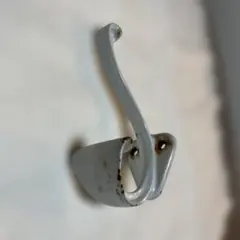 ブロカント　アイアン　ホーロー　フック　ホワイト　アンティーク蚤の市ヴィンテージ