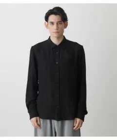 【美品】AZUL BY MOUSSY レーヨンリネンシャツ　S ブラックのサムネイル