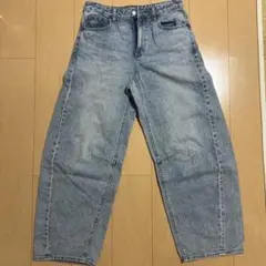GU　バレルレッグデニムパンツ　L