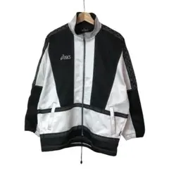 90s アシックス　ヴィンテージトラックジャケット　刺繍ロゴ　ジャージ　日本製のサムネイル