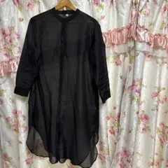 シースルーブラック長袖シャツ