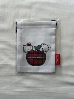 ホワイト ファミリア ミニ巾着 ハローキティ × familiar