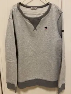 ミキハウス　エブリデイダブルビー ワンポイント刺繍 トレーナー　グレー 150