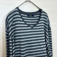 ラルフローレン 長袖シャツ Mサイズ ボーダー レーヨン/綿/ウールのサムネイル