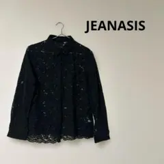 JEANASIS ジーナシス　ブラック　レース　シャツ　ブラウスのサムネイル
