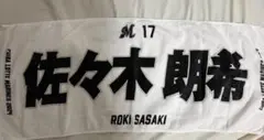 千葉ロッテマリーンズ 佐々木朗希 17 応援タオル 2023 ピンストライプ