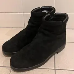 ハッシュパピー　黒スエード　サイドジップ　ショートブーツ　22.5cm