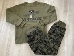 男の子 迷彩柄 セットアップ　130 トレーナー 長ズボン