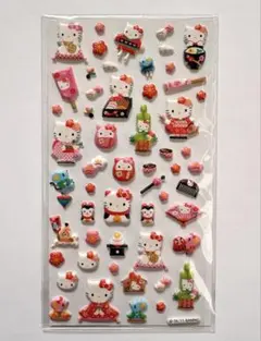 【サンリオ】ハローキティ ぷっくりシール 正月 和柄 2011年 レトロ