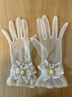 パール付きチュールグローブ