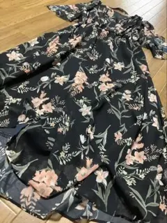 mercury duo シアーフレアロングワンピース　ボタニカルフラワー