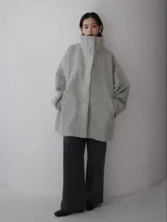 冬コート❣️シャギースタンドカラーコート シャギーコート マスタード hellam シャギースタンドカラーコート – hellam