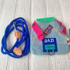 犬用 ハーネス リード セット デニム風 ブルー DAZI XS